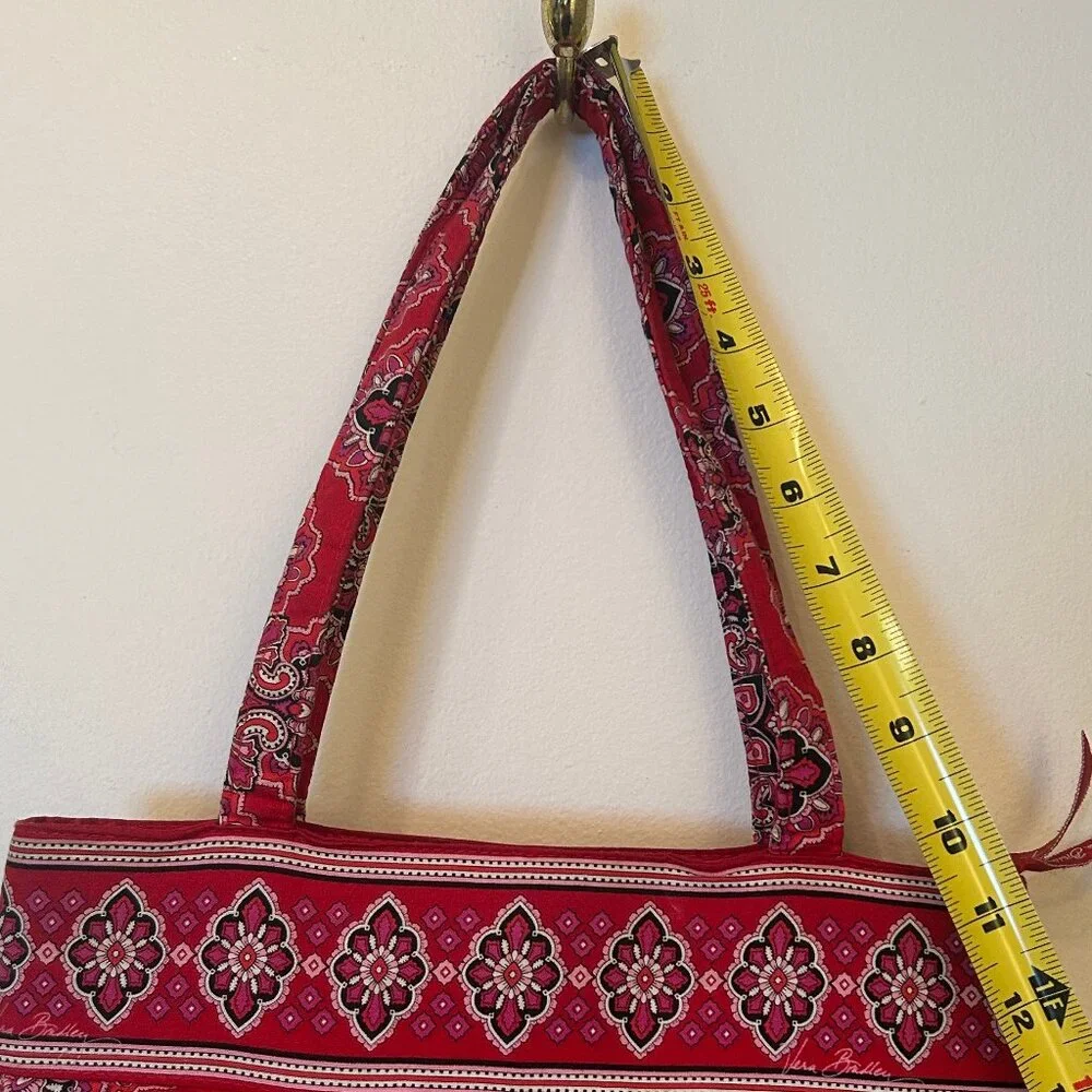 Vera Bradley Frankly Scarlet zippered tote in red/multicolor; retired pattern